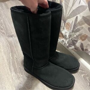 UGG Black Suede Tall Boots